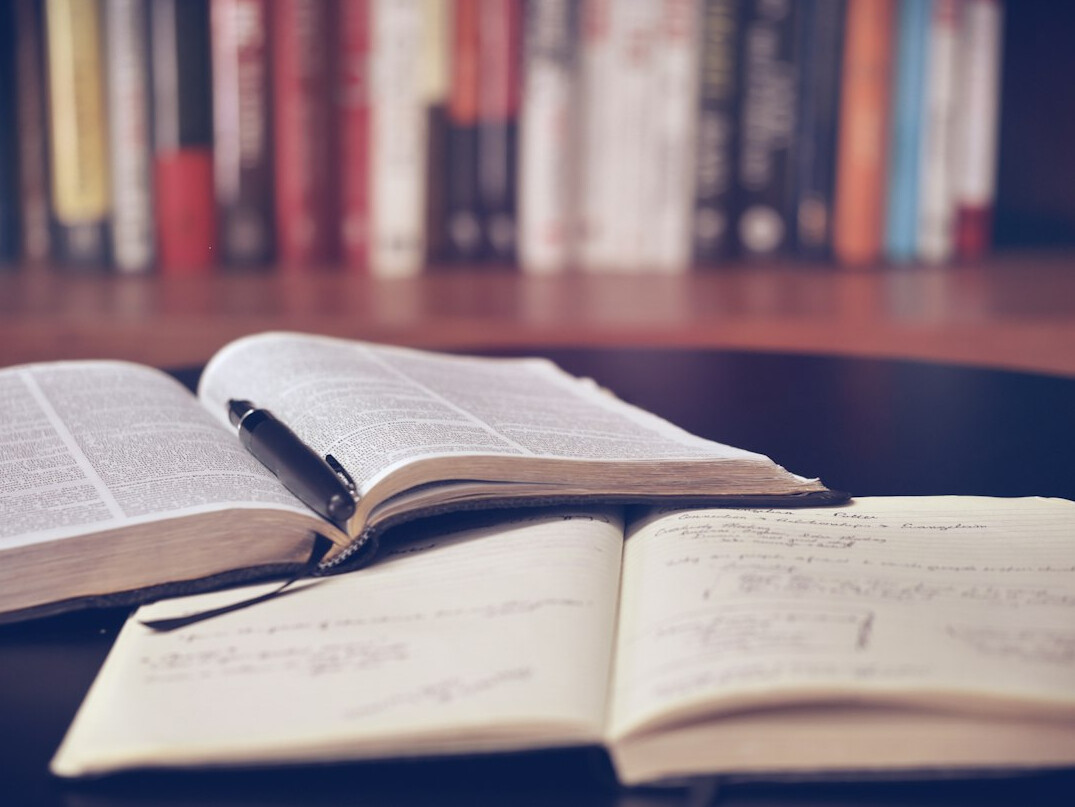 open book on table