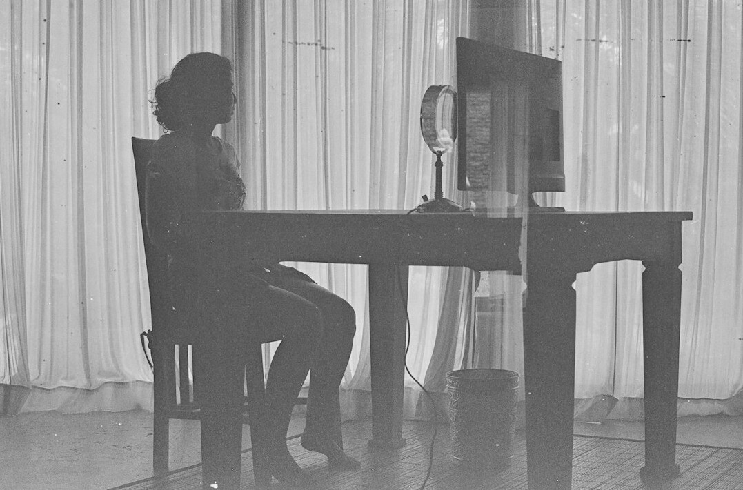 mystery writer at desk