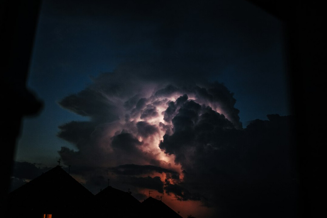 stormy night window